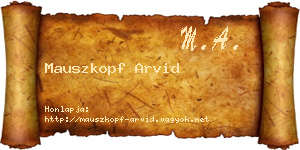 Mauszkopf Arvid névjegykártya